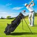 4-Way Divider Golf Stand Cart Bag with Multiple Organizer Pockets-Black - Medium