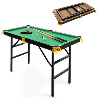 Costway 47" Folding Billiard Table Pool Game Table Indoor Kids w/ Cues