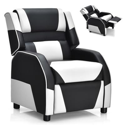 Gymax Gaming Recliner Sofa PU Leather Armchair for Kids Youth w/