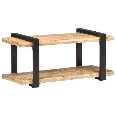 vidaXL TV Stand 35.4"x15.7"x15.7" Rough Mango Wood