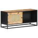 vidaXL TV Stand 35.4"x11.8"x15.7" Rough Mango Wood and Natural Cane - 35.4" x 11.8" x 15.7"