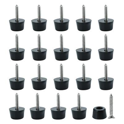 20pcs Rubber Feet Bumper Pad Feet w Washer and Screws, D16x14xH10mm - Silver - 0.63"x0.551"x0.394"(Top D*Bottom D*H)