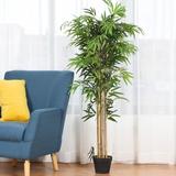 5-Foot Indoor-Outdoor Silk Bamboo Tree in Decorative Planter - 60" H x 7" D