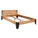 vidaXL Bed Frame Solid Acacia Wood Steel 59.8"x79.9"