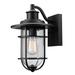 Single black wall light with glass shade