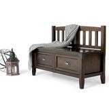 WYNDENHALL Portland SOLID WOOD 42 inch Wide Transitional Entryway Storage Bench with Drawers - 42 Inches wide