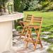 Tundra Outdoor Acacia Wood Bar Stool by Christopher Knight Home (Set of 2)