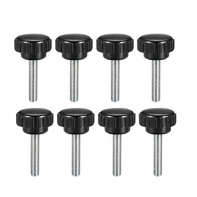 M5x25mm Male Thread Knurled Clamping Knobs Grip Thumb Screw on 8Pcs - Black,Silver Tone