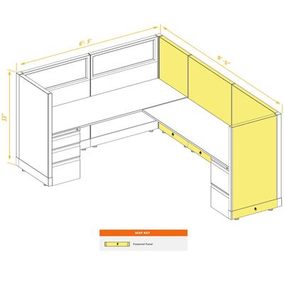 Modular Office Furniture Systems 53H Powered Cubicles