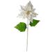 24" White and Gold Artificial Christmas Poinsettia Flower