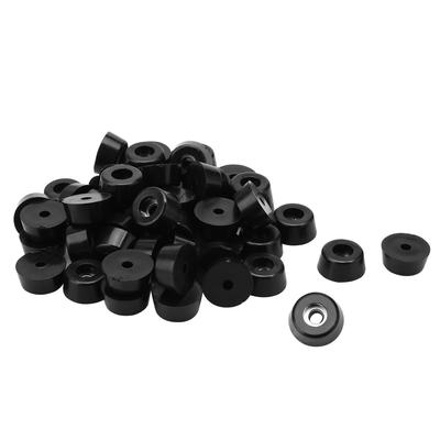 40pcs Rubber Feet Bumper Protector for Printer w Washer, D17x15xH8mm - Black - 0.591"x0.669"x0.315"(Bottom D*Top D*H)