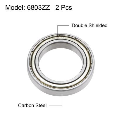 6803ZZ Deep Groove Ball Bearings Z2 17x26x5mm Double Shielded Carbon Steel 4pcs - 6201-2RS (12*32*10)