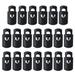 20pcs Plastic Spring Cord Locks Single Hole End Stoppers Fastener Slider - Black