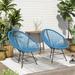 Corvus Sarcelles Acapulco Modern Wicker Bistro Chairs(Set of 2)