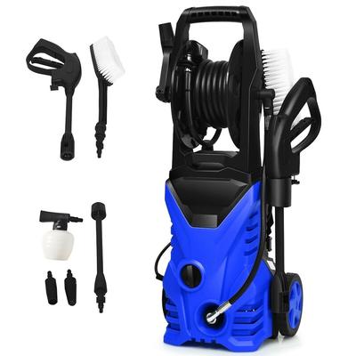 1800W 2030PSI Electric Pressure Washer Cleaner with Hose Reel-Blue - 10.5" x 10.5 x 27"