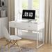 47-inch White Gold Computer Desk Writing Desk with 2 Drawers