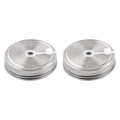 Mason Bottle Jar Stainless Steel Regular Mouth Jar Lids w Straw Hole