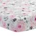 Bedtime Originals Blossom Pink/Gray Watercolor Floral Baby Fitted Mini Crib Sheet