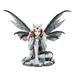 Q-Max 18"W White Fairy Sitting with Wolf Cap Statue Fantasy Decoration Figurine