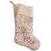 20.5-Inch Gold Glitter and Sequin Satin Cuff Christmas Stocking