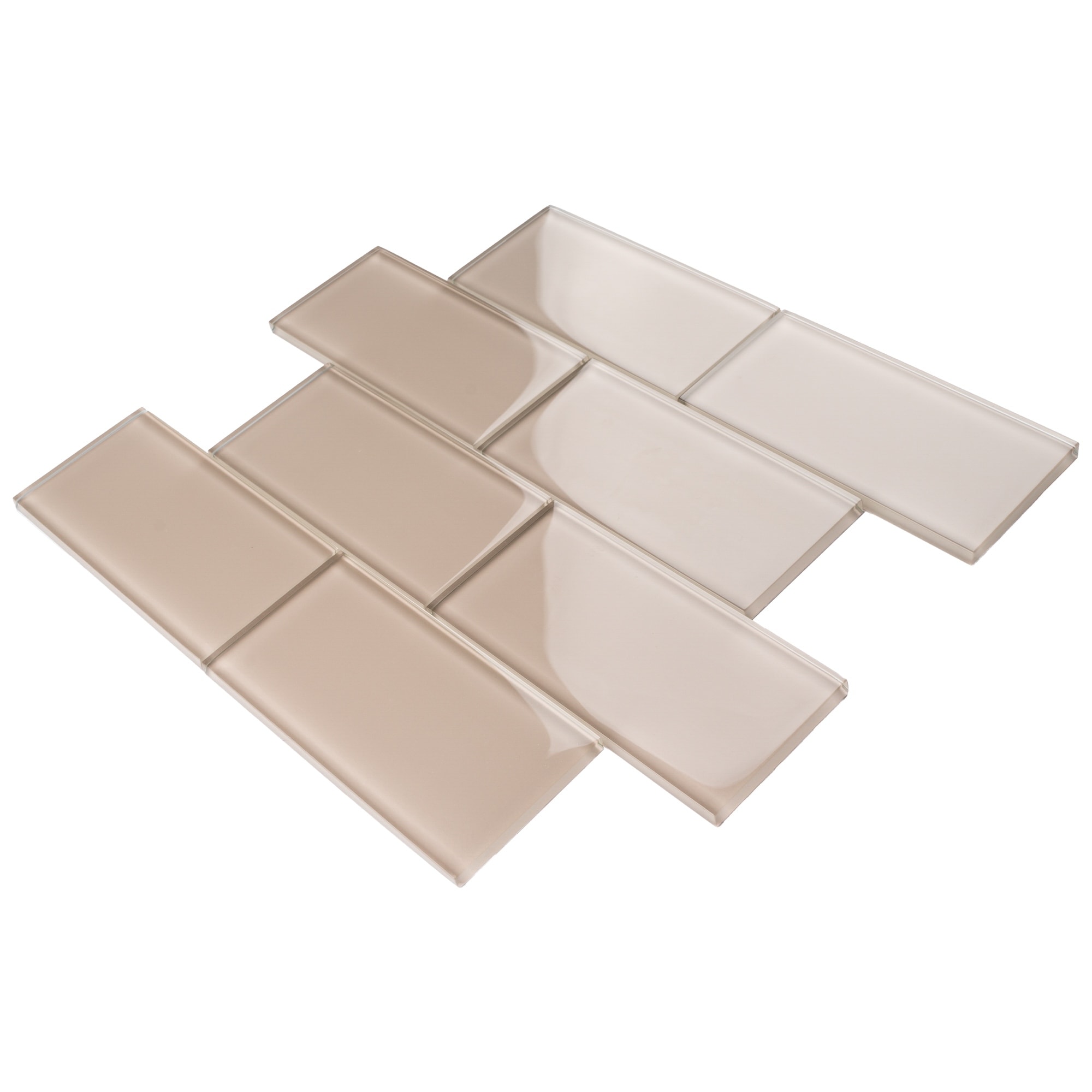 TileGen. 3" x 6" Glass Subway Tile in Beige Wall Tile (80 tiles/10sqft.)