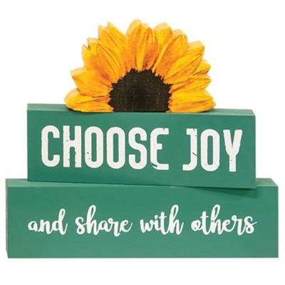 3/Set Choose Joy Sunflower Stackers - 0.75"w x 7"l x 6.50"h