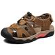 Sports Outdoor Sandals Summer Men's Beach Shoes Closed-Toe Shoes Leather Casual Trekking Walking Hiking Touch Close Strap Sandals for Men Brown UK9