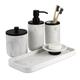 Bathroom Soap Dispenser Set - Bathroom Toothbrush Holder Set, Marble Bathroom Accessories, Matte Black Bathroom Accessories Set, Black Bathroom Decor, Modern Bathroom Accessories Set