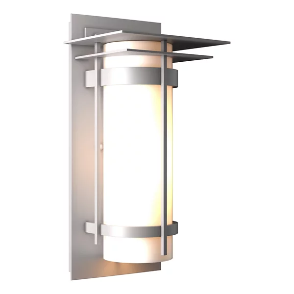 Hubbardton Forge Banded Coastal Outdoor Wall Sconce with Top Plate