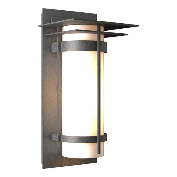 Hubbardton Forge Banded Coastal Outdoor Wall Sconce with Top Plate
