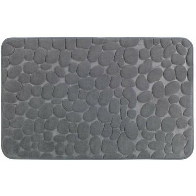 Wenko - Badteppich Memory Foam Pebbles Grau, 50 x 80 cm, Grau, Polyester grau, Polyurethan - grau