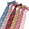 Cravates à Carreaux Rouges pour Homme Slim pour Mariage Affaires Décontractées Costumes