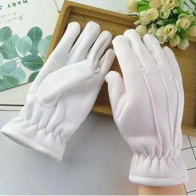 Gants thermiques épais en coton pour hommes et femmes gants d'hiver chauds couleur blanche R223
