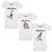 Infant Tiny Turnip White Atlanta Braves 3-Piece Dinosaur Bodysuit Set