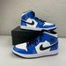 Nike Shoes | Nike Air Jordan 1 Mid Se Signal Blue Black White | Color: Blue/White | Size: 9