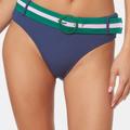 Jessica Simpson Swim | Jessica Simpson Navy Belted Hipster Bikini Bottoms | Color: Blue/Green | Size: S