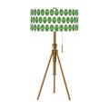 East Urban Home City Lights Tripoli Collection Tripoli Bash Adjustable Table Lamp Metal/Fabric in Green/Yellow | 37 H x 18 W x 18 D in | Wayfair