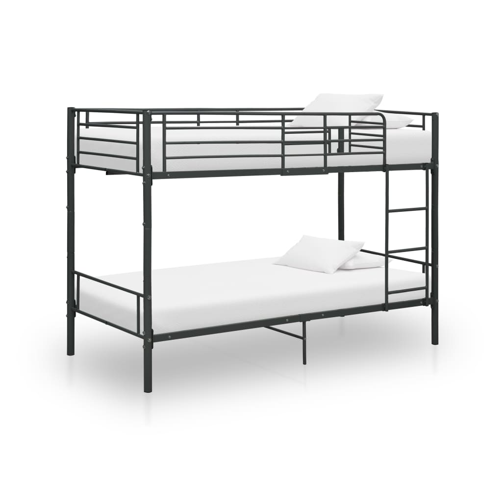 vidaXL Etagenbett Schwarz Metall 90×200 cm Image
