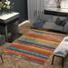 Green/Orange 70 x 0.01 in Area Rug - Ivy Bronx Parnell Striped Teal/Orange/Yellow Area Rug Polypropylene | 70 W x 0.01 D in | Wayfair