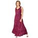 Plus Size Women's Tiered Maxi Dress by ellos in Periwinkle Raspberry Floral (Size 10/12)