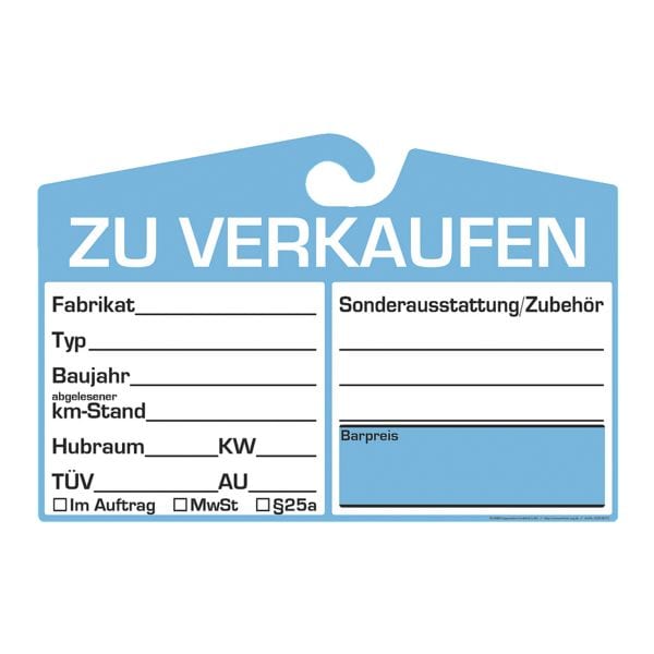 EICHNER 3x 25 Spiegelanhänger »Preisschild Analog« blau Image