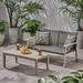 Hampton Outdoor Acacia/ PE Wicker Loveseat and Coffee Table Set by Christopher Knight Home