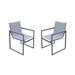 Armen Living Bistro Outdoor Patio Dining Chair in Grey Finish - Set of 2