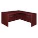 Livingston 71" Double Pedestal L-Desk with 47" Return- Mahogany