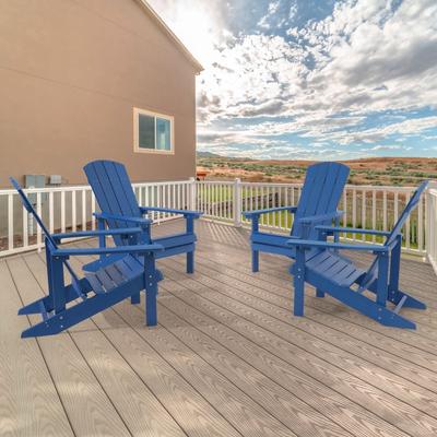 Bonosuki Weather-resistant Wood Outdoor Adirondack Chairs-Set of 4
