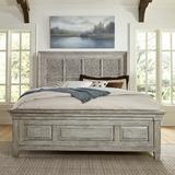 Heartland Antique White Tobacco King Opt Panel Bed