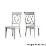 Eleanor Antique White Farmhouse Trestle Base 5-Piece Dining Set - X Back by iNSPIRE Q Classic