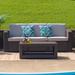 Faux Rattan Sofa with All-Weather Cushions