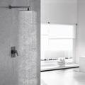 cheetah sourcing Pressure Balancing Rain Shower System Rough-In Valve Trim Kit Shower Faucet Set Complete Square Matte in Black | Wayfair