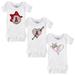 Girls Infant Tiny Turnip White Los Angeles Angels 3-Piece Bodysuit Set